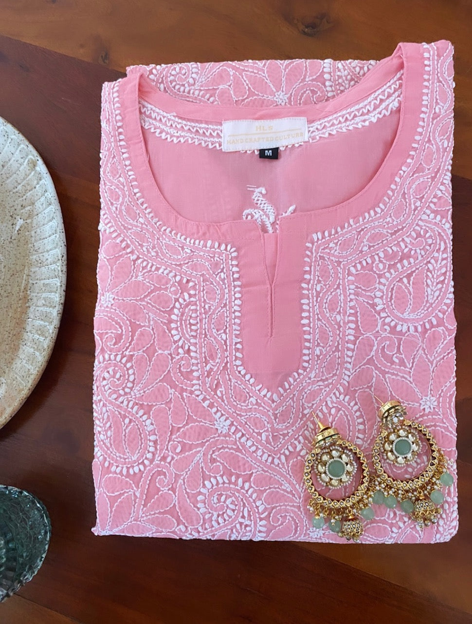 Pink Front Jaal Chikankari Kurta