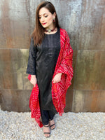 Load image into Gallery viewer, Red bandhani pure georgette dupatta
