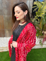 Load image into Gallery viewer, Red bandhani pure georgette dupatta
